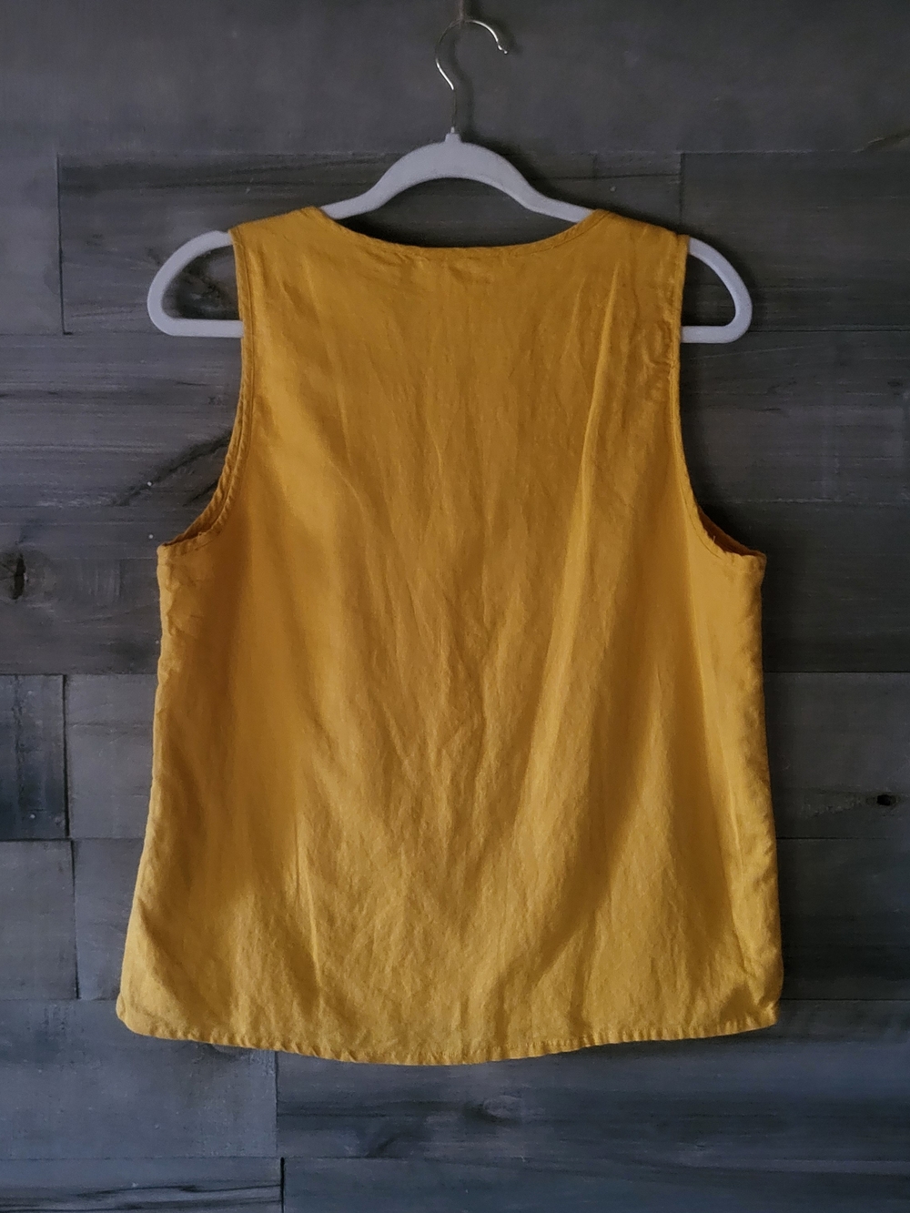 J. Crew Linen Cotton Sleeveless Yellow Top With Floral Embroidery Size M - Picture 2 of 6